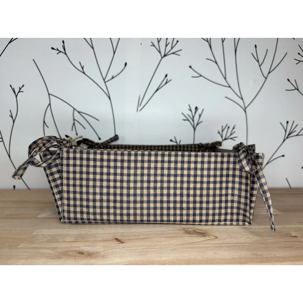 Country‎ Style Fabric Basket w/ a Cute Plush Cow Granny Core, Cottage Core